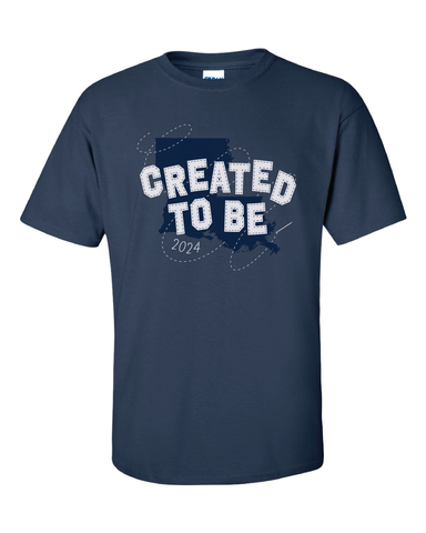2024 Created to Be Crafted Custom Group T-shirt (White/Blue Ink)