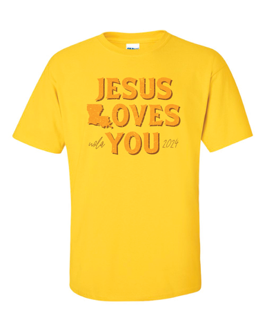 2024 Jesus Loves You Custom Group T-shirt (Gold Ink)