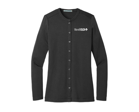 WELCA Womens Concept Stretch Button-Front Cardigan