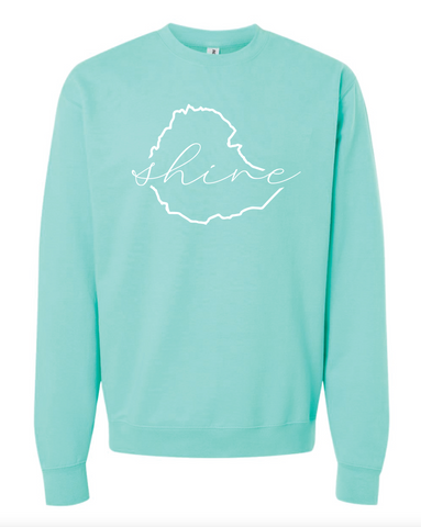 Ethiopia Outline Shine Justice Journey Preorder Crewneck Sweatshirt  (Multiple Colors)