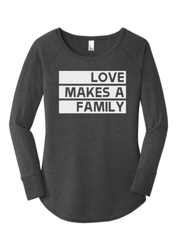 Love Makes a Family Raglan - Plain Font (Multiple Colors)