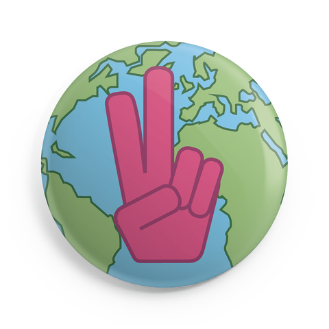 Peace on Earth Button - 2.25 Inches