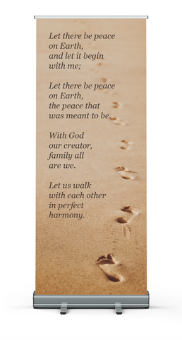 Let There Be Peace Banner - Footprints