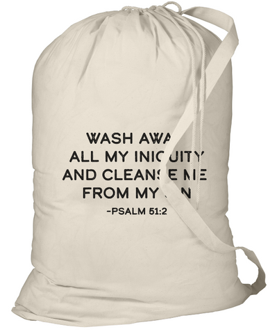 Psalm 51:2 Laundry Bag