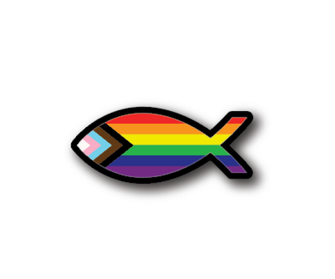 Ichthus Fish Pride Sticker