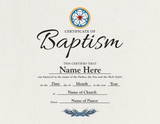 Custom Baptism Certificate