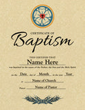 Custom Baptism Certificate