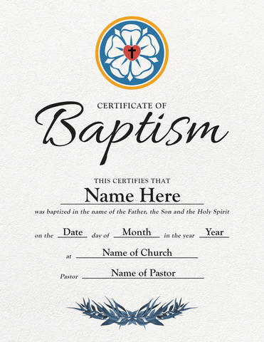 Custom Baptism Certificate