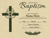 Custom Baptism Certificate