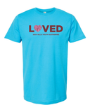 2024 Loved Heart Design Custom Group T-shirt (Maroon/Red Ink)