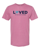 2024 Loved Heart Design Custom Group T-shirt (Navy/Light Blue Ink)
