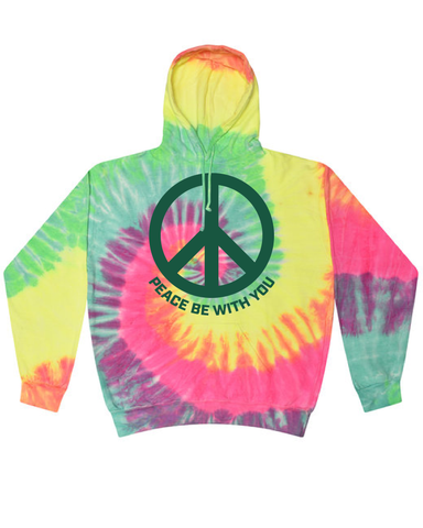 Peace Be With You Tie-Dye Hooded Sweatshirt