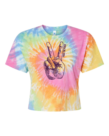 Pass the Peace Tie Dye Cropped Shirt