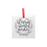 Festive Square Glass Ornament