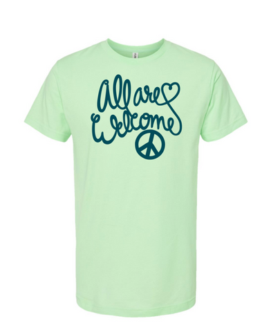 All are Welcome Peace Sign T-Shirt