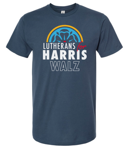 Lutherans For Harris Walz (Full Color Rose) T-shirt