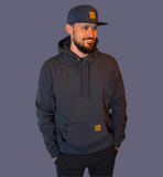 Love God. Love People. The End. Leather Patch Hooded Sweatshirt