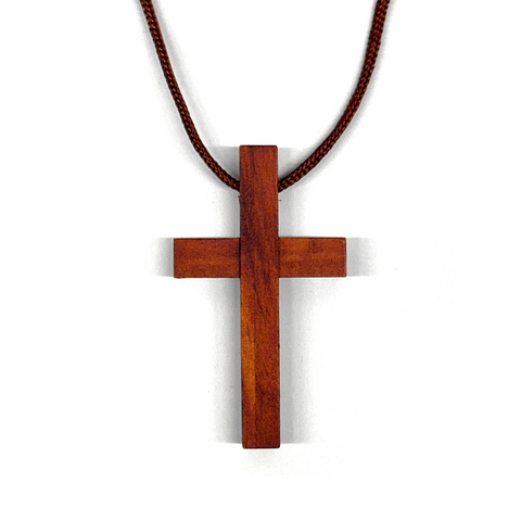 Hand Crafted Wood Cross Necklace