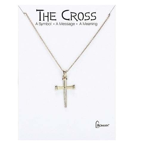 Gold Nail Cross Necklace
