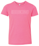 Choose Kind Plain Text Youth T-Shirt (Multiple Colors)