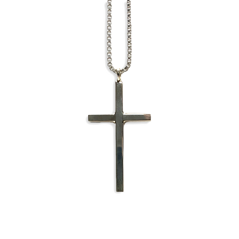 Large Sterling Silver Cross Necklace