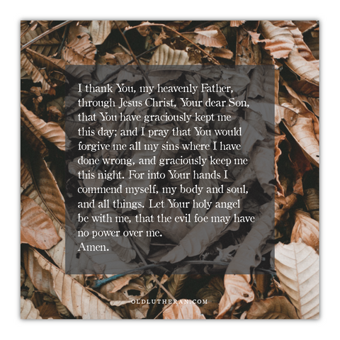 Luther's Evening Prayer 20" Canvas