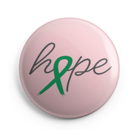 Hope Ribbon Button - 2.25 Inches