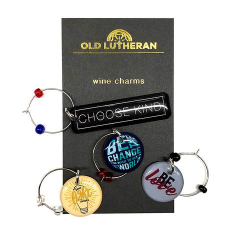Wine Charms - Choose Kind, Be the Change, Be Love, and Let Your Light Shine